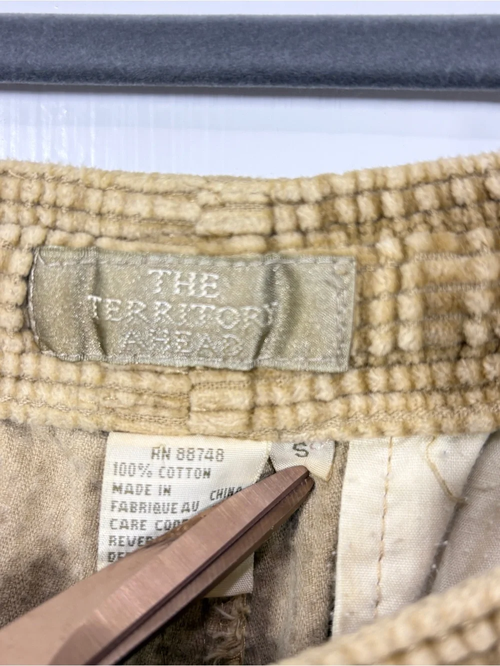 The Territory Ahead Mens Corduroy Straight Leg Pants Baggy Size Small
